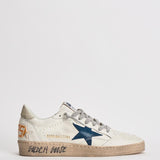 Sneakers uomo Ball Star bianco e blu GMF00117 F00757111660 GOLDEN GOOSE 