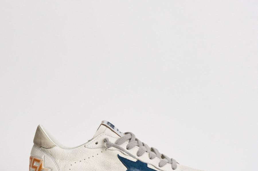 Sneakers uomo Ball Star bianco e blu GMF00117 F00757111660 GOLDEN GOOSE 