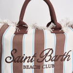 Borsa donna Vanity a righe bianca  marrone VANITY 02597L MC2 SAINT BARTH 