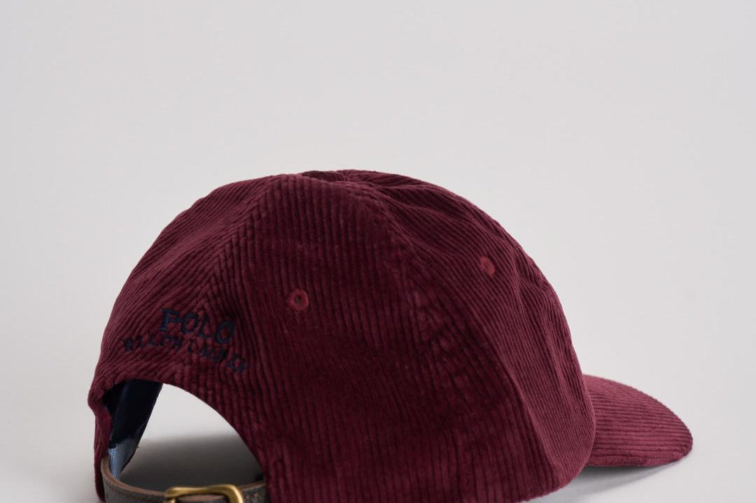 Cappellino uomo a costine bordeaux 710847175 008 RALPH LAUREN 