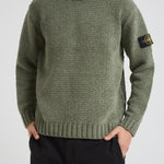 Maglia uomo Cotton Chenille verde militare 5100019 S00N5V0055 STONE ISLAND 