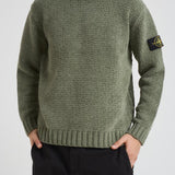Maglia uomo Cotton Chenille verde militare 5100019 S00N5V0055 STONE ISLAND 
