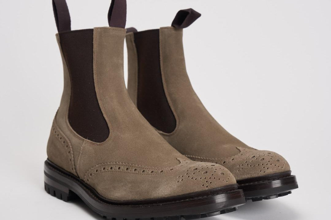 Stivali chelsea uomo Henry in camoscio biege HENRY VISONE TRICKER'S 