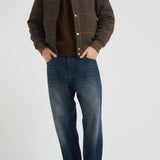 Bomber uomo college tartan marrone 1000565 826 LES DEUX 