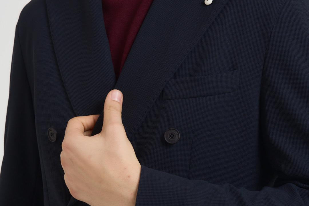 Giacca uomo doppiopetto blu notte 2845 557171 L.B.M. 