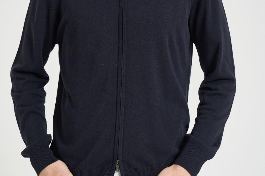 Maglia uomo fullzip blu notte M040224 151 ACCADEMIE TESSILI 