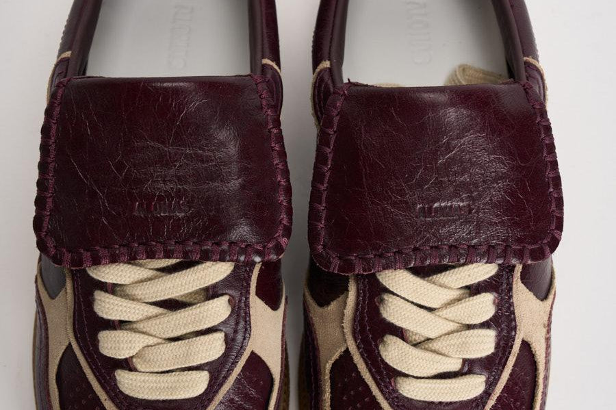 Sneakers donna stile vintage in pelle bordeaux e S100829 05 ALOHAS 