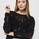 Maglia donna traforata Liya nera LIYA BLACK IRO 