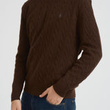 Maglia uomo a treccia marrone 710876762 029 RALPH LAUREN 