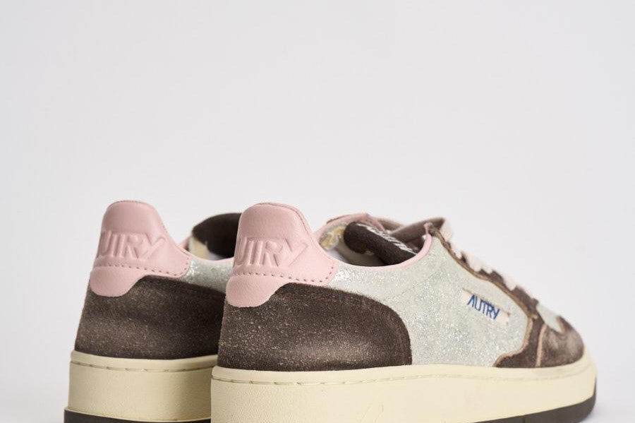Sneakers donna Medalist Low argento e marrone AULW YB02 AUTRY 