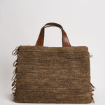 Borsa donna Onja in rafia marrone ONJA DARKTEA IBELIV 