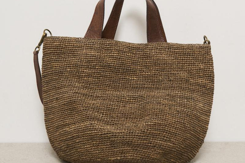 Borsa donna Mirozy in rafia marrone MIROZY DARKTEA IBELIV 