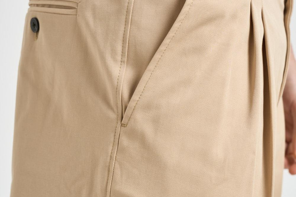 Pantalone uomo doppia pinces beige BP192 CO214BG DROLE DE MONSIEUR 