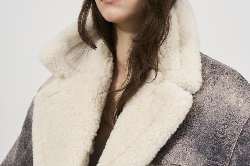 Giubbotto donna in ecomontone grigio vintage LOUISA 66325-9073GREY STAND STUDIO 