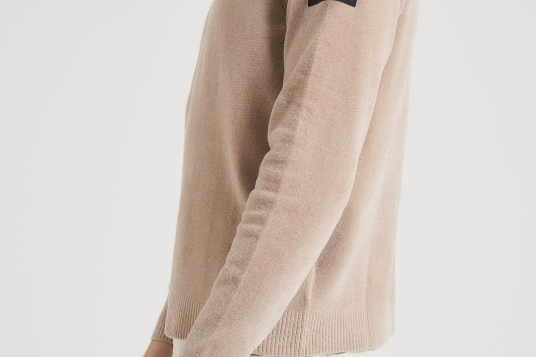 Maglia uomo girocollo in ciniglia beige W25132 32 RRD 