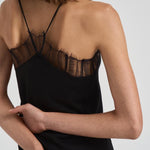 Top in seta con dettagli pizzo donna MAELLY BLACK IRO 