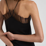 Top in seta con dettagli pizzo donna MAELLY BLACK IRO 