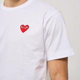 T-shirt uomo bianca con cuore rosso AXT108 WHITE COMME DES GARCON PLAY 