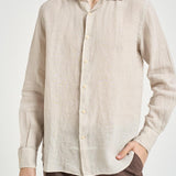 Camicia uomo Pamplona in lino beige chiaro LINEN 10H MC2 SAINT BARTH 