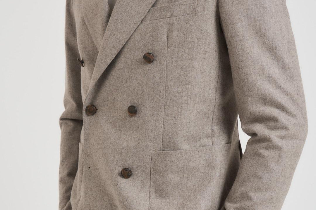 Giacca uomo doppiopetto in lana grigia 1SMC20K 070039T3042 TAGLIATORE 