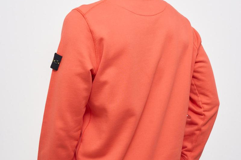 Felpa uomo girocollo arancione 6100044 S0051V008A STONE ISLAND 