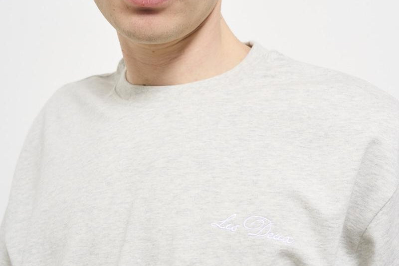 T-shirt uomo girocollo grigio LDM101209 230201SNOWMELANGE LES DEUX 