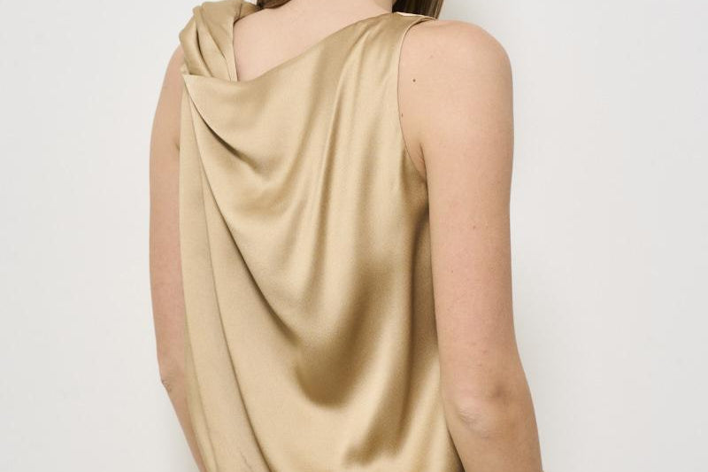 Blusa donna girocollo beige F5SS68 V53 LIVIANA CONTI 