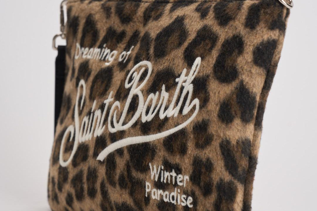 Pochette donna Parisienne in misto lana leopardata PARISIENNE FTLEO18 MC2 SAINT BARTH 