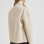 Cappotto donna corto doppiopetto panna AG2484 MLK410 HARRIS WHARF LONDON 