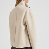 Cappotto donna corto doppiopetto panna AG2484 MLK410 HARRIS WHARF LONDON 