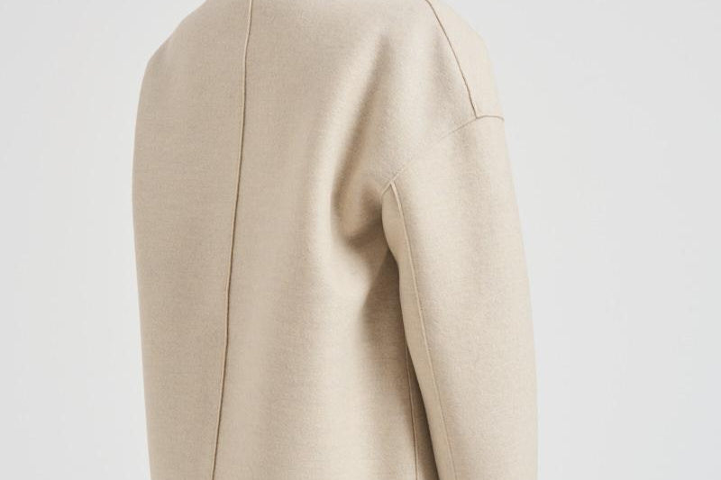 Cappotto donna corto doppiopetto panna AG2484 MLK410 HARRIS WHARF LONDON 