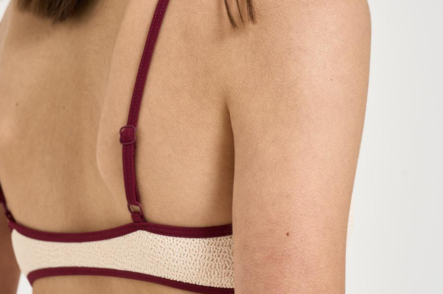 Bikini donna crinkle burro e bordeaux JUDY+NAOMISTRINGW 00029L MC2 SAINT BARTH 