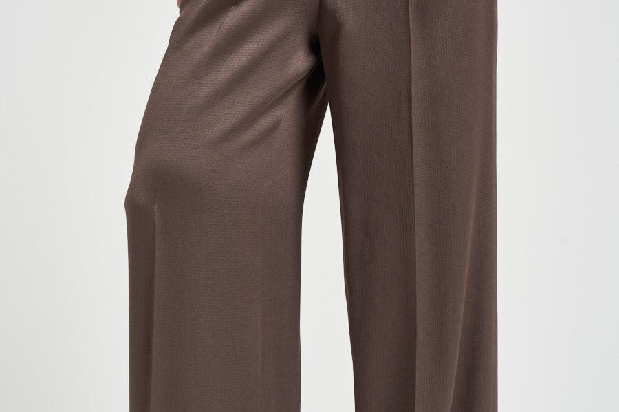 Pantalone donna fluido satinato marrone A04302 01943151 PESERICO 