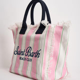 Borsa donna Vanity a righe rosa e bianca VANITY 02598L MC2 SAINT BARTH 