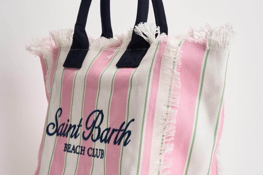 Borsa donna Vanity a righe rosa e bianca VANITY 02598L MC2 SAINT BARTH 