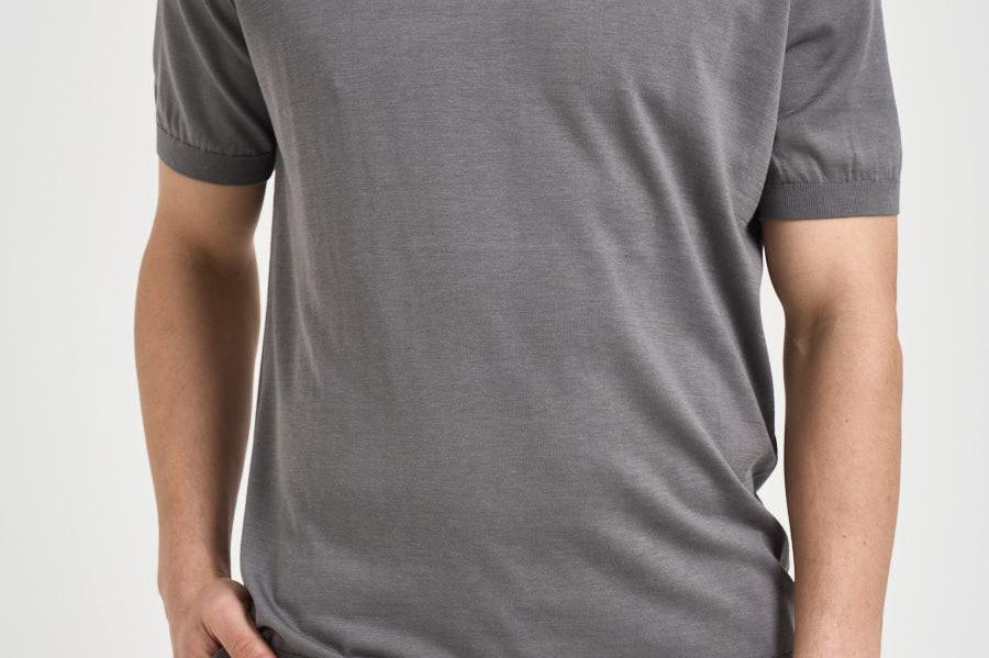 Polo uomo in maglia grigio 300423 701 KANGRA 