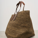 Borsa donna Tokyo in rafia marrone TOKYOII DARKTEA IBELIV 