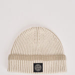 Cappello a costine vanisé avorio N100003 S00L8V0093 STONE ISLAND 