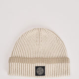 Cappello a costine vanisé avorio N100003 S00L8V0093 STONE ISLAND 
