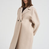 Cappotto donna doppiopetto panna AC1487 MLK120 HARRIS WHARF LONDON 