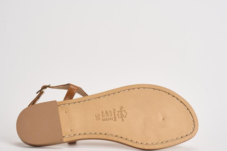 Sandalo donna infradito cammello K5867 CUOIO EMANUELA CARUSO CAPRI 