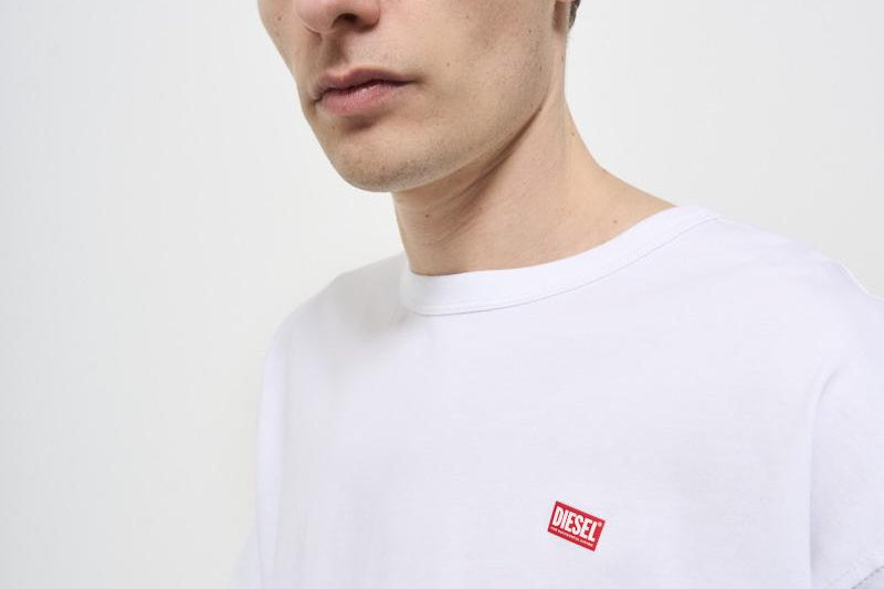 T-shirt uomo bianca girocollo A16400 0QIAM100 DIESEL 