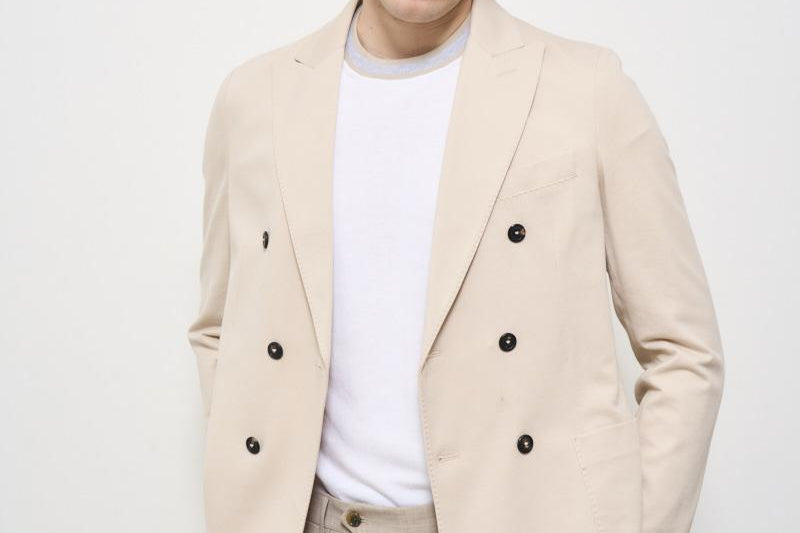 Giacca uomo doppiopetto beige CN4662 1010 CIRCOLO 1901 