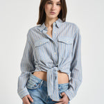 Camicia donna Nath azzurra a righe CH0131FF D1I04E30BU MARANT ETOILE 