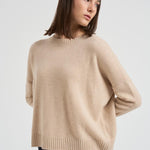 Maglione donna girocollo beige AMELIE 02ORGANIC KUJTEN 
