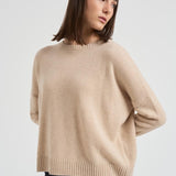 Maglione donna girocollo beige AMELIE 02ORGANIC KUJTEN 