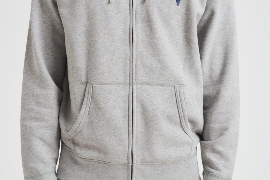 Felpa uomo con cappuccio grigia 710813297 002 RALPH LAUREN 