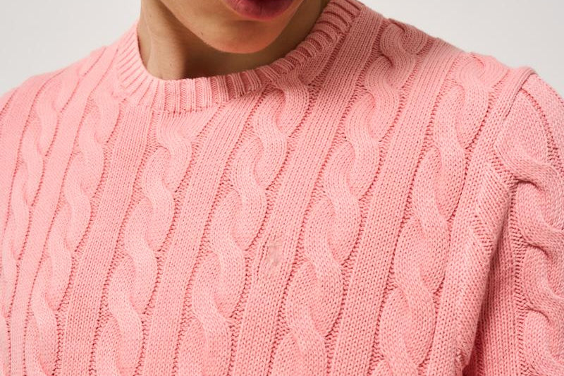 Maglia uomo a treccia rosa 710965867 004 RALPH LAUREN 