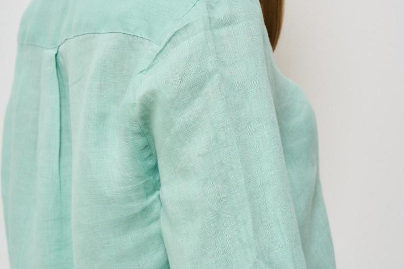 Camicia donna in lino verde acqua 211970730 013 RALPH LAUREN 