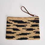 Pochette donna Ampy in rafia animalier nera AMPY ZEBRA IBELIV 